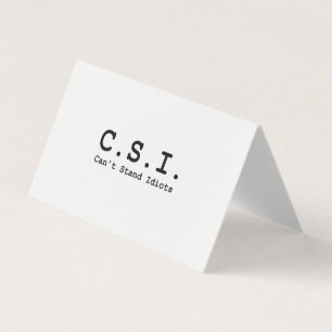 Cartão De Visita Não é possível suportar o acrônimo CSI dos Idi