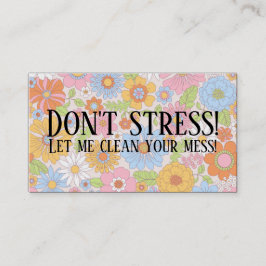Cartão De Visita Não Estresse Limpeza Floral