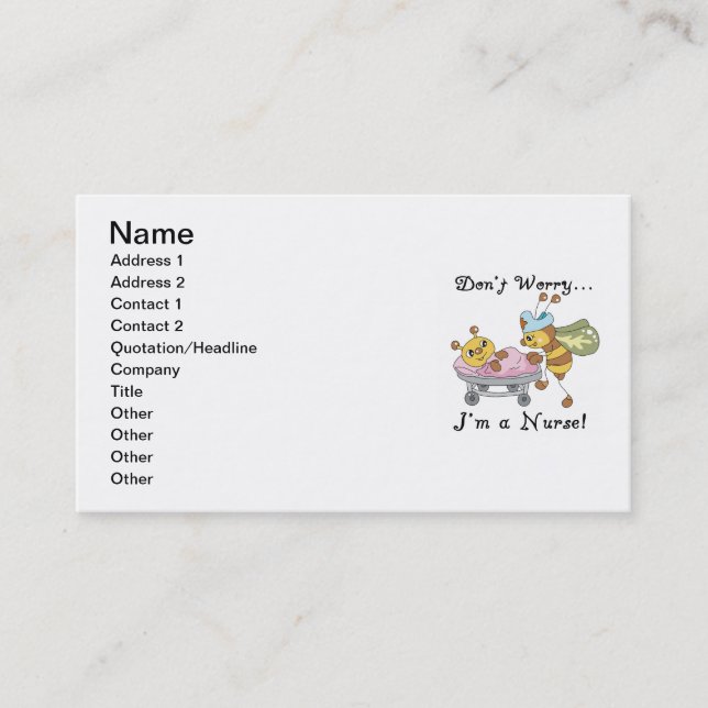 Cartão De Visita Não me preocupe são t-shirt e presentes de uma (Frente)