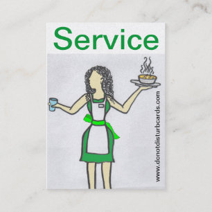 Cartão De Visita Não perturbe cartões. COM (garçonete no control