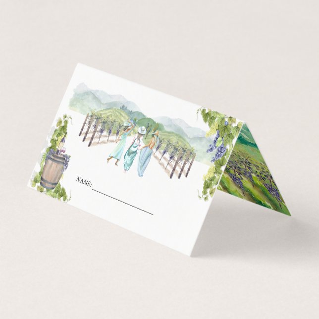 Cartão De Visita Napa Winery Bachelorette | Placa de Local de Nome (Frente)