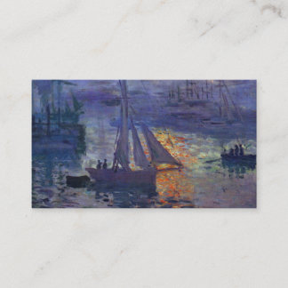 Cartão De Visita Nascer do sol de Monet na arte do barco da pintura