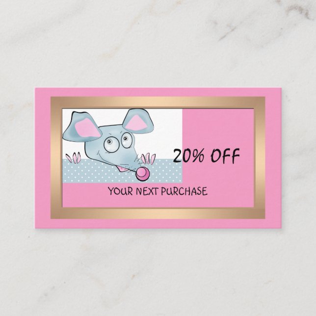 Cartão De Visita Natal, ano novo, rato (Frente)