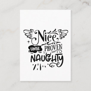 Cartão De Visita Natal Bom Até Provado Travesso Funny Santa 