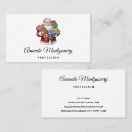 Cartão De Visita Natal clássico de Jolly Santa Claus