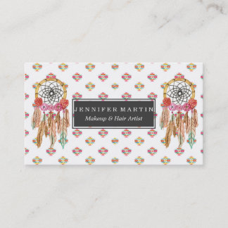 Cartão De Visita Nativo americano asteca Dreamcatcher da aguarela