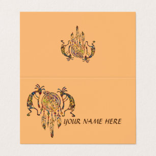 Cartão De Visita Nativo americano Kokopelli Whale Dreamcatcher 2