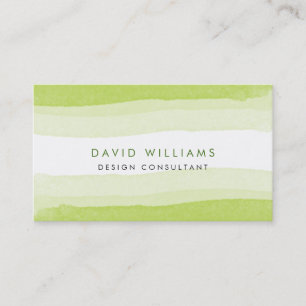 Cartão De Visita Natural Green Watercolor Splatter Cute Artist Beac