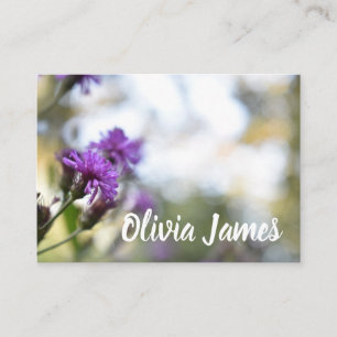 Cartão De Visita Natureza Personalizada Floral Design Roxo Flor