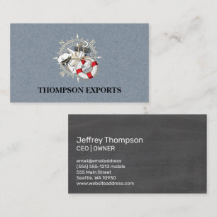 Cartão De Visita Nautical   Marinha marinha   Envio