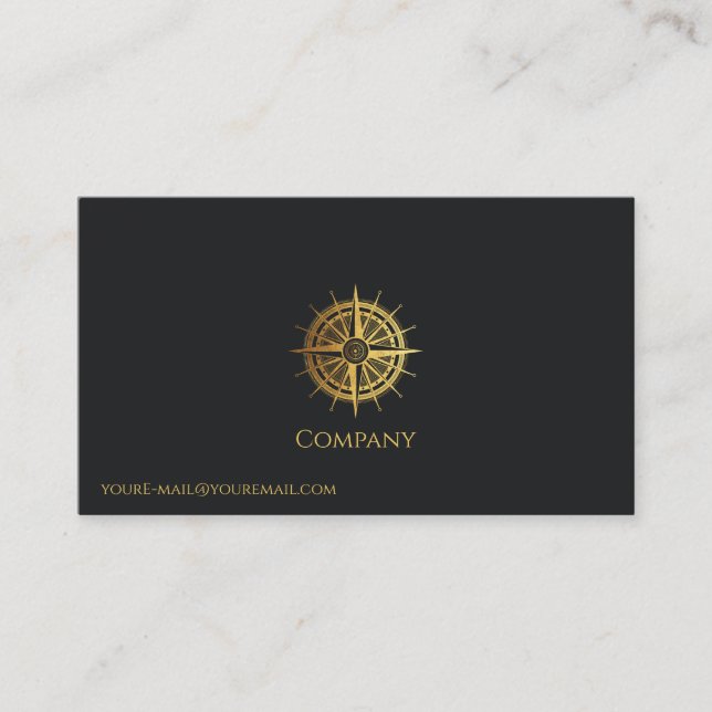 Cartão De Visita Náutico Dourado (Frente)