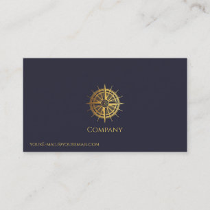 Cartão De Visita Náutico Dourado