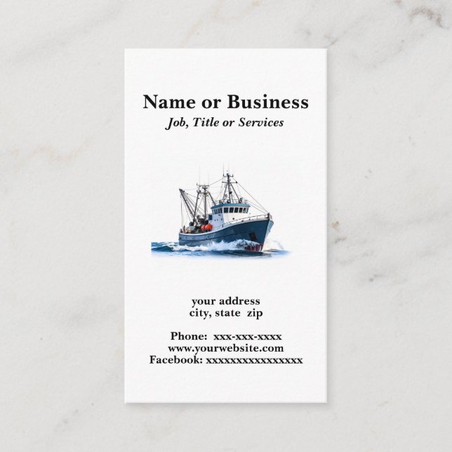 Cartão De Visita Navio de pesca de profundidade (Frente)