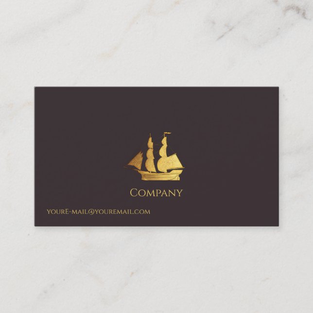 Cartão De Visita Navio de vela Dourada (Frente)