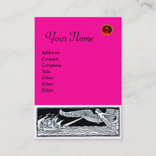 Cartão De Visita NAVIOS ANTICOS RUBY MONOGRAMA Cor-de-rosa Fuchsia