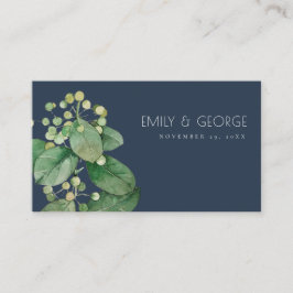 CARTÃO DE VISITA NAVY BERRY LEAFY FOLIAGE GREENERY WEDDING WEBSITE