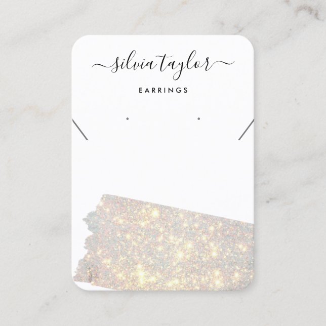 Cartão De Visita Necklace de caligrafia moderna, Dourado (Frente)