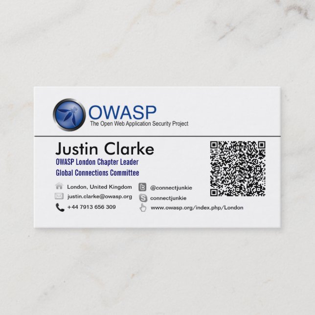 Cartão De Visita Negócio Card_2 de JC OWASP (Frente)