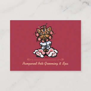 Cartão De Visita Negócio Creamsicile do Groomer do cão dos termas