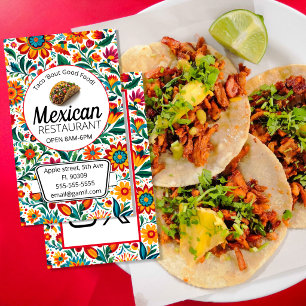 Cartão De Visita negócio de comida mexicana mercado de deli dobrar