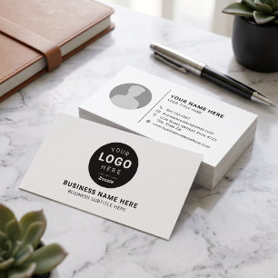 Cartão De Visita Negócio de Foto e Logotipo Personalizado