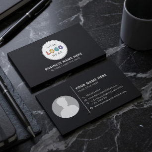 Cartão De Visita Negócio de Foto e Logotipo Personalizado