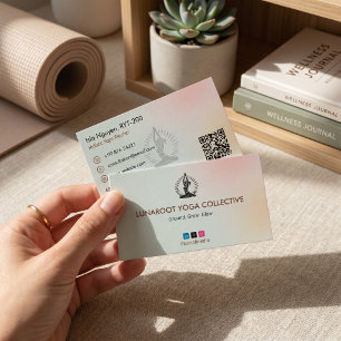 Cartão De Visita Negócio de Instrutor de Yoga Espírito Colorido