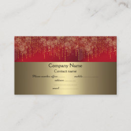 Cartão De Visita negócio de ouro brilhante vermelho