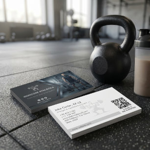 Cartão De Visita Negócio de Treinador de CrossFit   Aço metálico mo