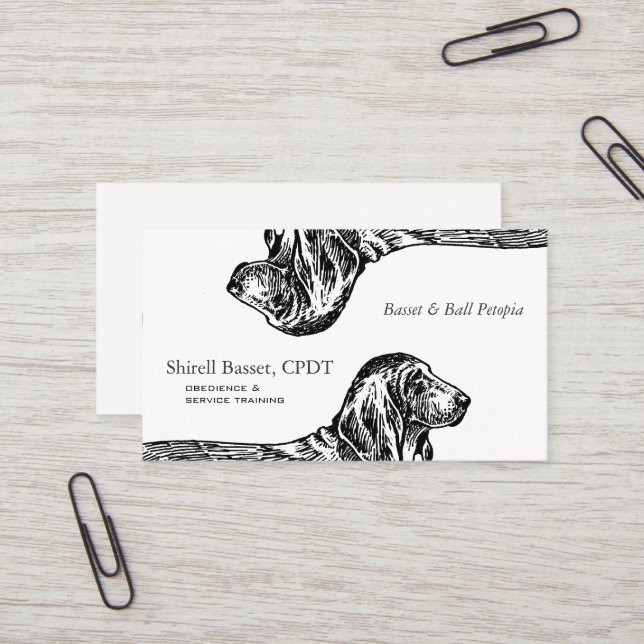 Cartão De Visita Negócio do cão de Basset Hound (Frente/Verso In Situ)