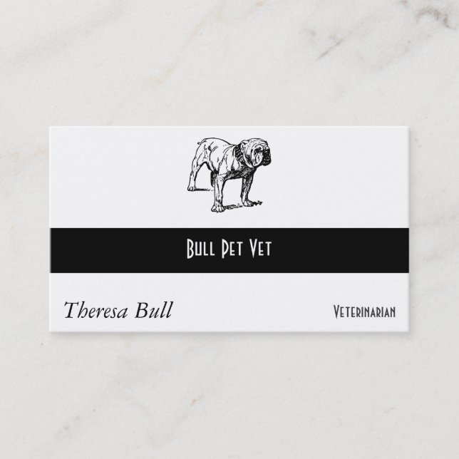 Cartão De Visita Negócio do cão do buldogue (Frente)