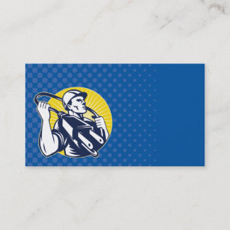 Cartão De Visita negócio elétrico do trabalhador do lineman do