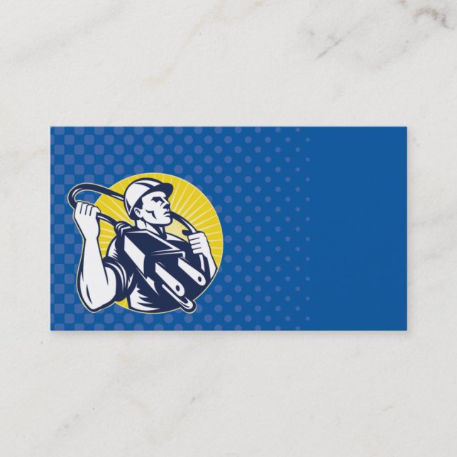 Cartão De Visita negócio elétrico do trabalhador do lineman do (Frente)