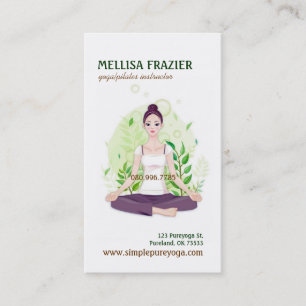 Cartão De Visita Negócio/instrutor da meditação de Pilates da io