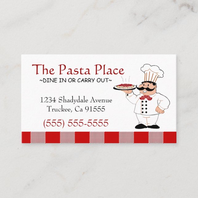 Cartão De Visita Negócio italiano da pizza do restaurante | (Frente)