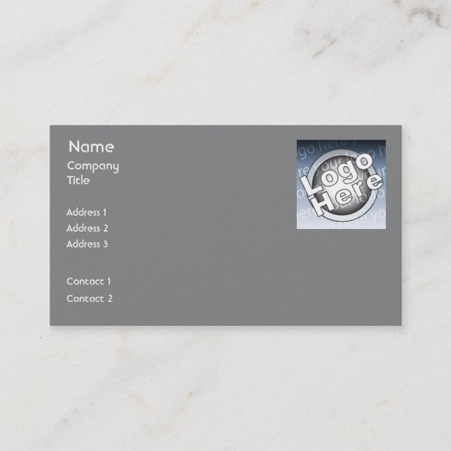 Cartão De Visita Negócio liso cinzento escuro (Frente)