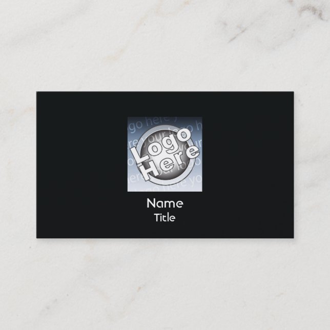 Cartão De Visita Negócio liso preto (Frente)