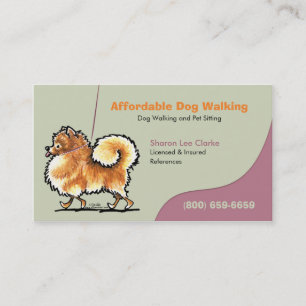 Cartão De Visita Negócio Pomeranian do animal de estimação do