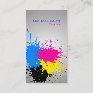 Cartão De Visita Negócio profissional da pintura do respingo
