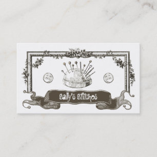 Cartão De Visita Negócio Sewing do Crafter da costureira dos botõ