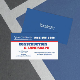 Cartão De Visita Negócios com Logotipo Branco Azul e Vermelho