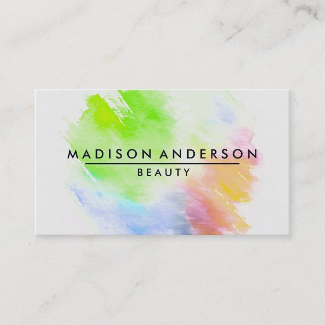 Cartão De Visita Negócios de Beleza Simples e Clássica Moderna com  (Frente)