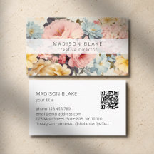Negócios de Código QR Floral Vintage