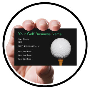 Cartão De Visita Negócios de Golfe Tema Simples de Bola de Golfe
