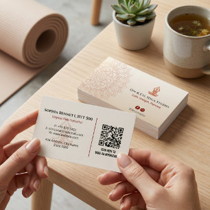 Cartão De Visita Negócios de Instrutor de Yoga Calmo Mandala Marr