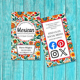 Cartão De Visita Negócios de Joias Inspiradas no México e Produtos 