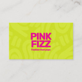 Cartão De Visita Negócios de Moda Rosa Verde Neon Brilhante e Ousad