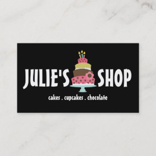Cartão De Visita Negócios de Padaria e Catering de Cupcakes de Bolo