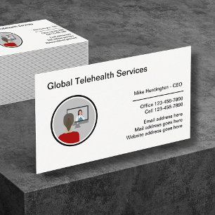 Cartão De Visita Negócios Médicos do Office Telehealth