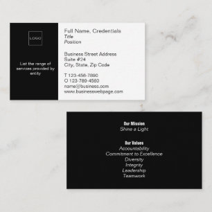 Cartão De Visita Negócios modernos, logotipo corporativo em preto e